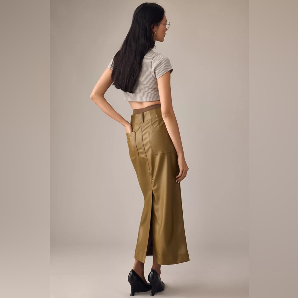 The Colette Faux Leather Maxi Skirt by Maeve - Picture 2 of 11